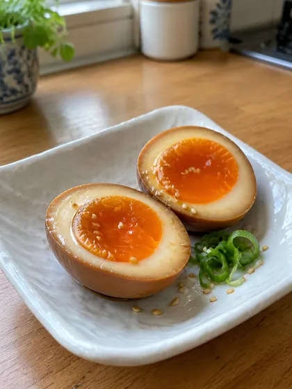 Ajitama, soy-marinated ramen eggs