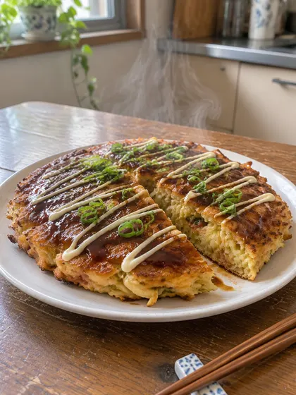 Okonomiyaki, the cabbage pancake