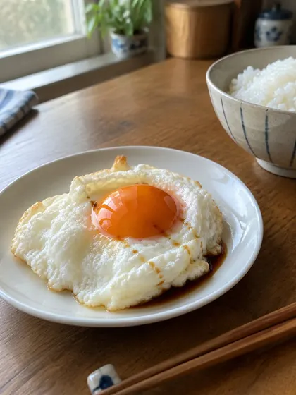 Fluffy fried egg, the steam trick